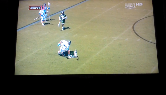 John Ranagan Bulldozes Loyola Player, Breaks Stick With Body At Same Time