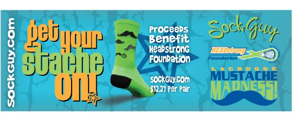 HEADstrong Mustache Crew Sock