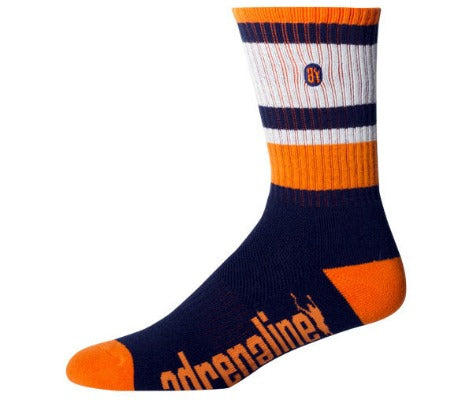 Adrenaline Director Socks -- Navy/Orange
