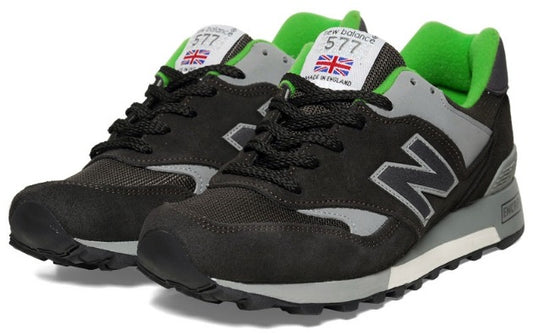 New Balance 577 Trainers Made In England -- Grey/Green