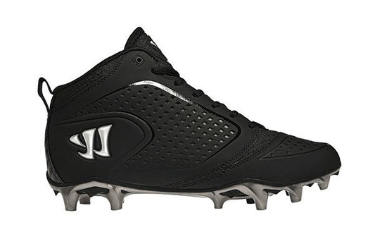 Warrior Burn 5.0 Speed Lacrosse Cleats Mid -- Black