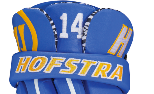 Hofstra's Blue Warrior Regulator 2 Lacrosse Gloves