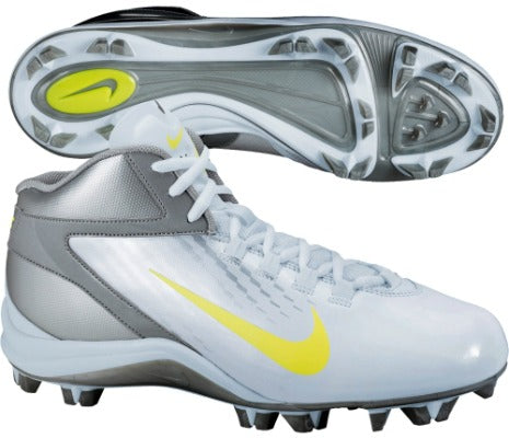 Nike Men's Speedlax 3 Lacrosse Cleat -- White/Volt