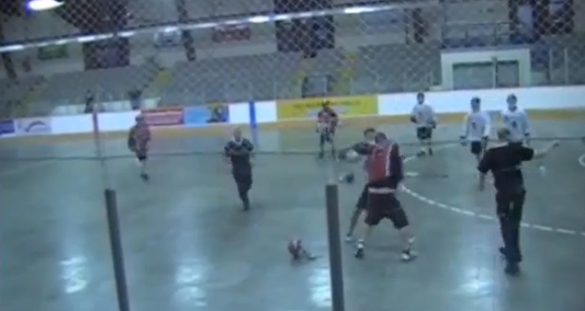 Indoor Lacrosse Fight
