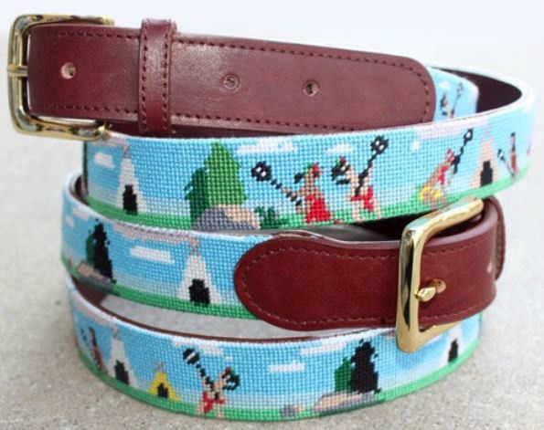 Iroquois Lacrosse Needlepoint Belt