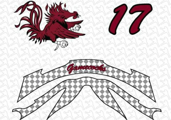 South Carolina Checker Helmet Decal