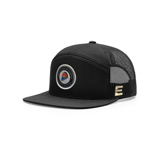 World Lacrosse Hat Patch- Black - 6 Panel - Flat Brim