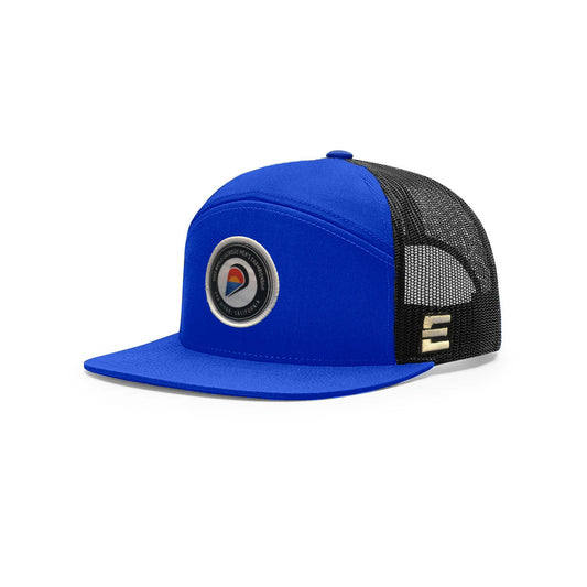 World Lacrosse Hat Patch- Blue - 6 Panel - Flat Brim