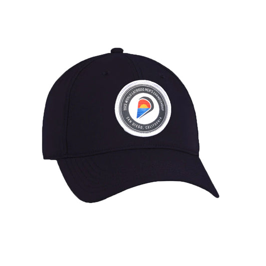 World Lacrosse Unstructured Hat Patch- Black